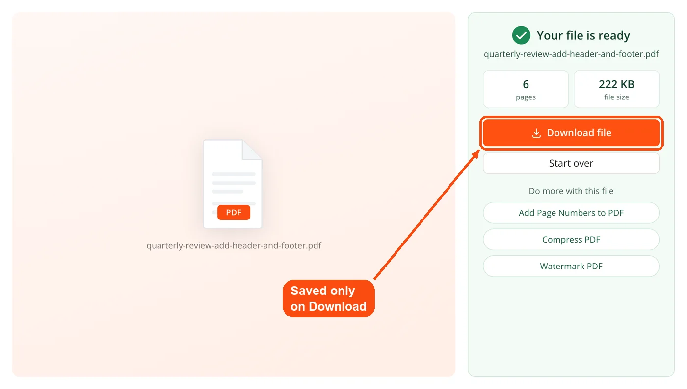 PDF with header and footer ready