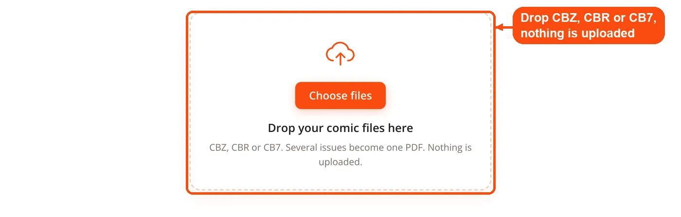 Drop zone for adding comic archives