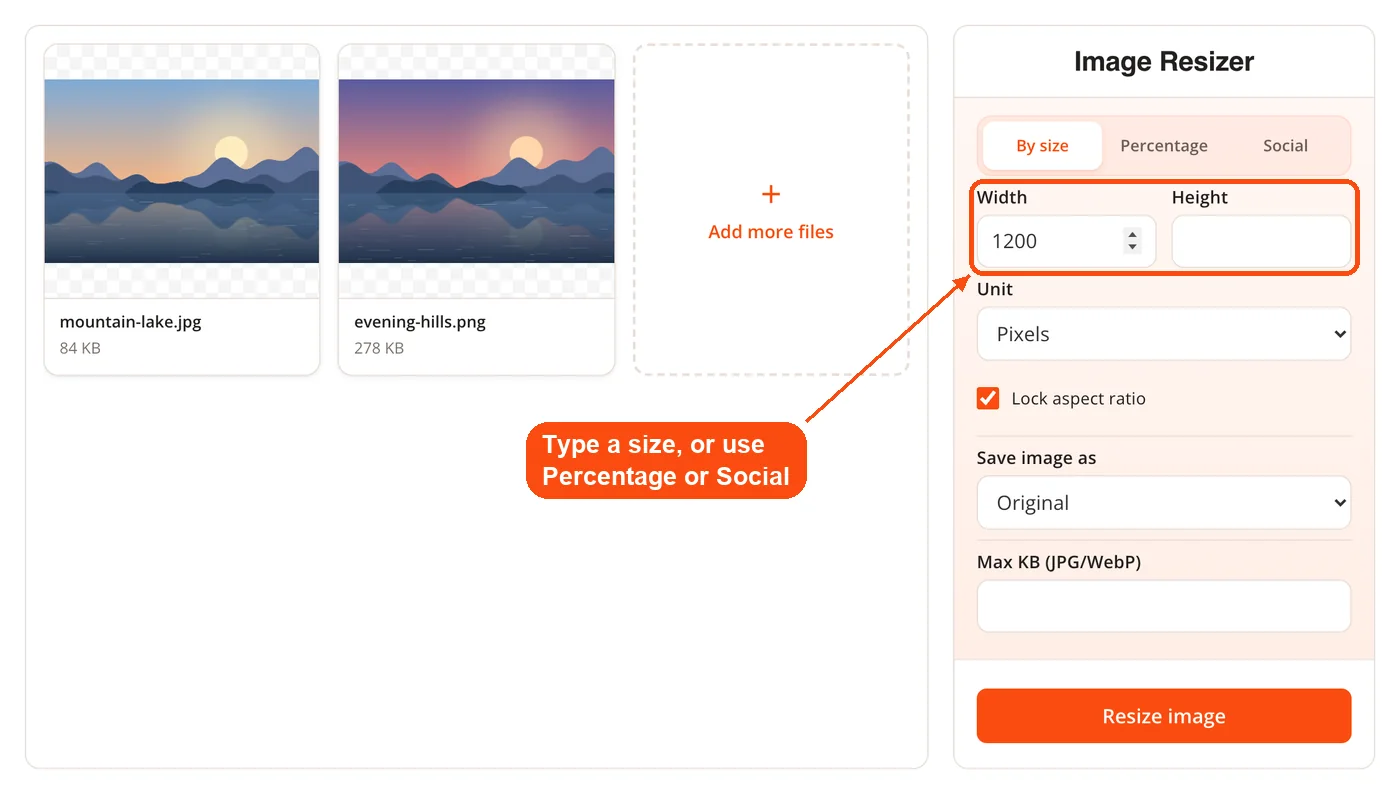 Width typed, height follows the ratio