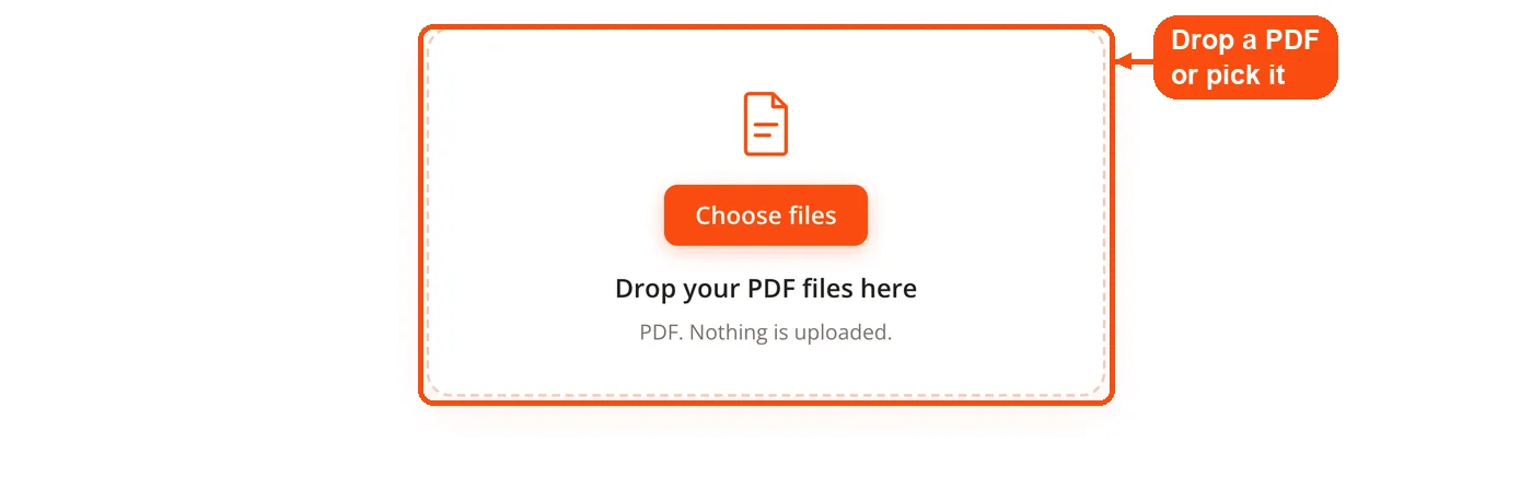 Drop zone for adding a PDF