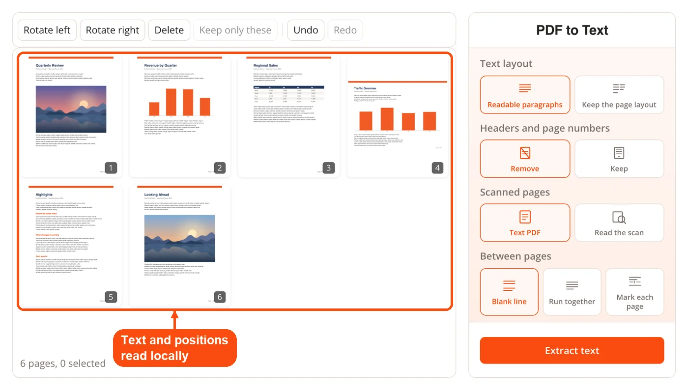 PDF pages read in the browser