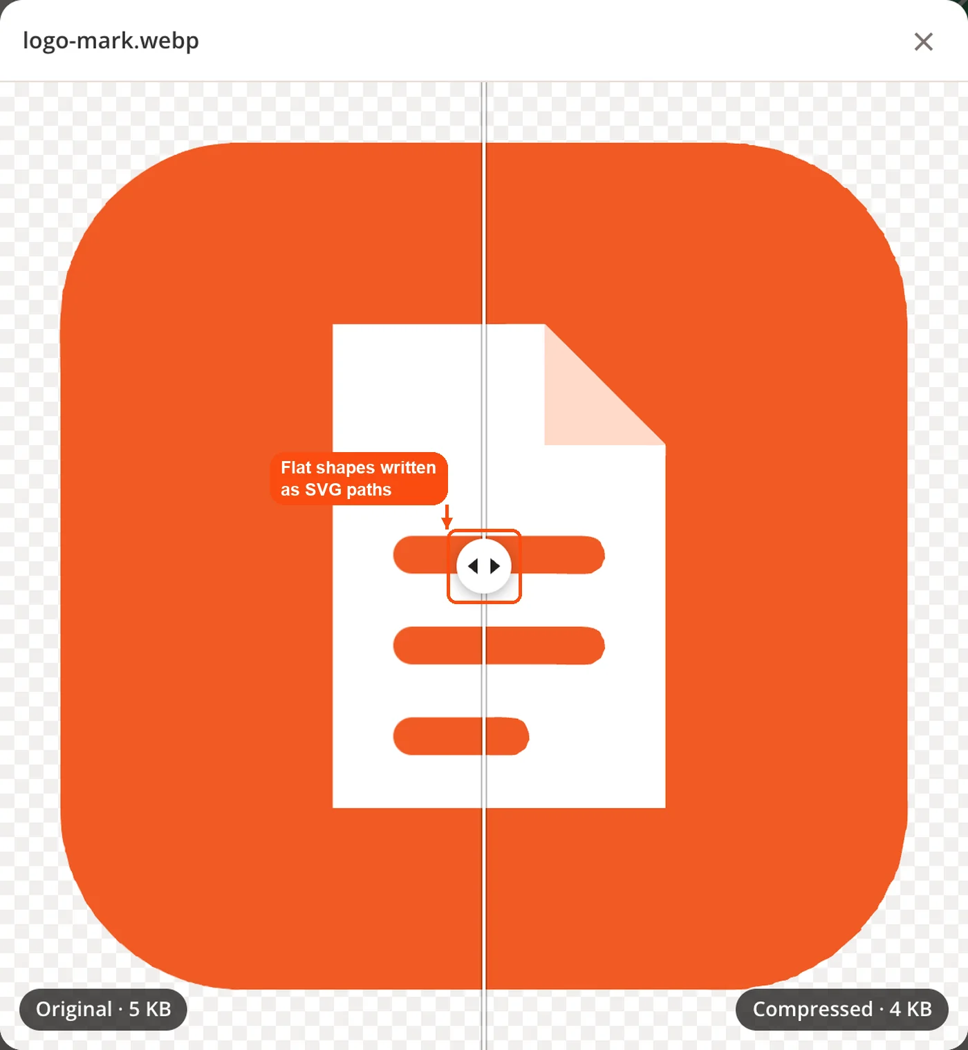 Traced SVG compared with the WebP