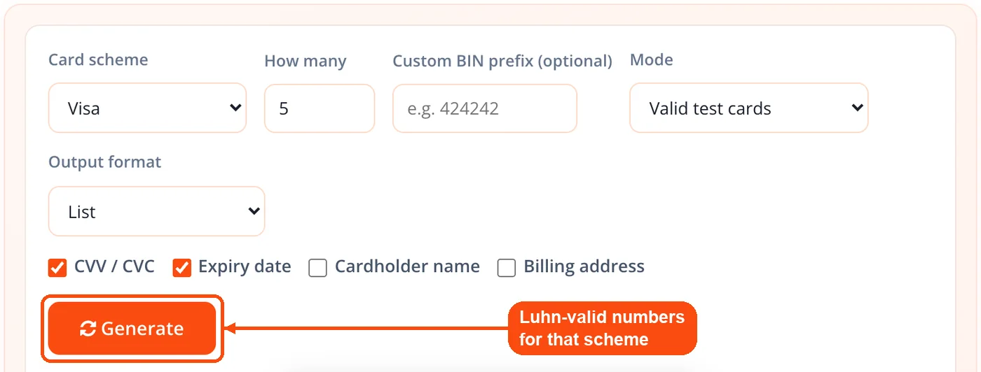 Generate button for Luhn-valid numbers