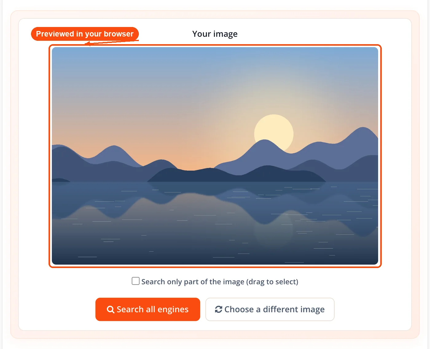 Chosen photo shown as a preview