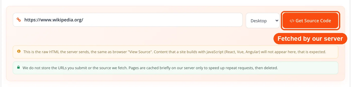 Get Source Code button